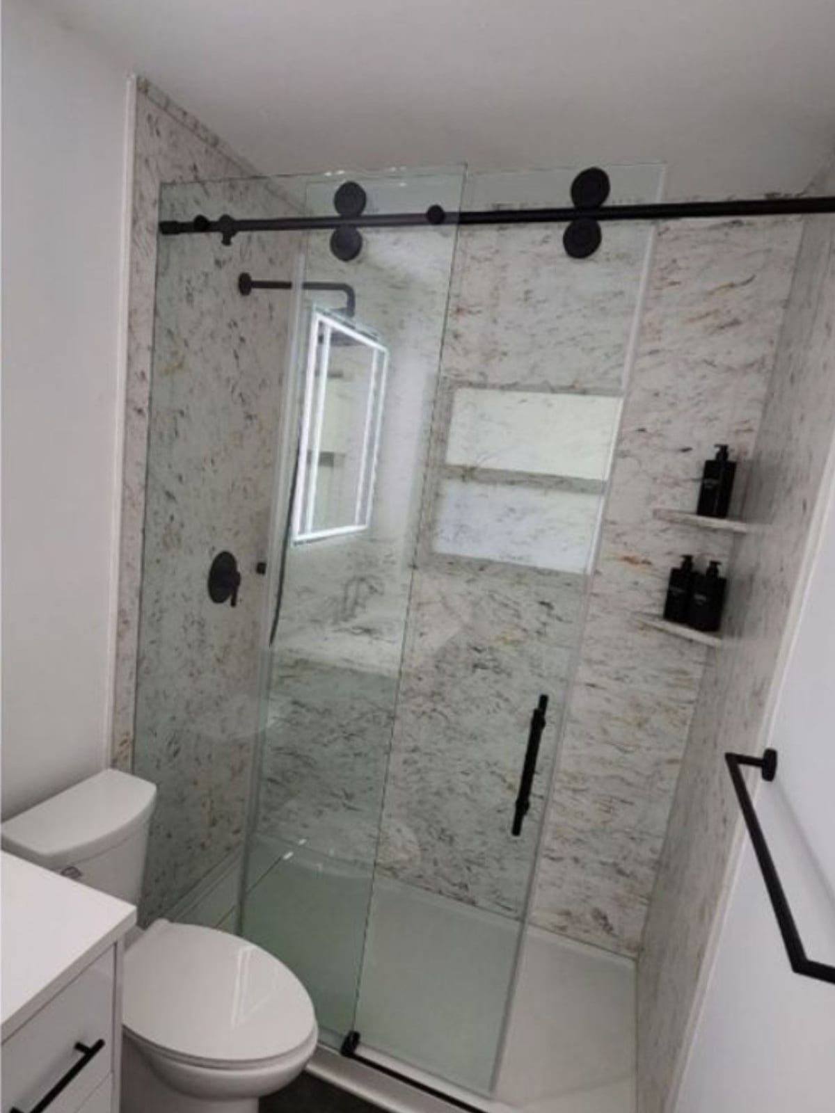 Finished walk-in shower by Bathroom Excellence
